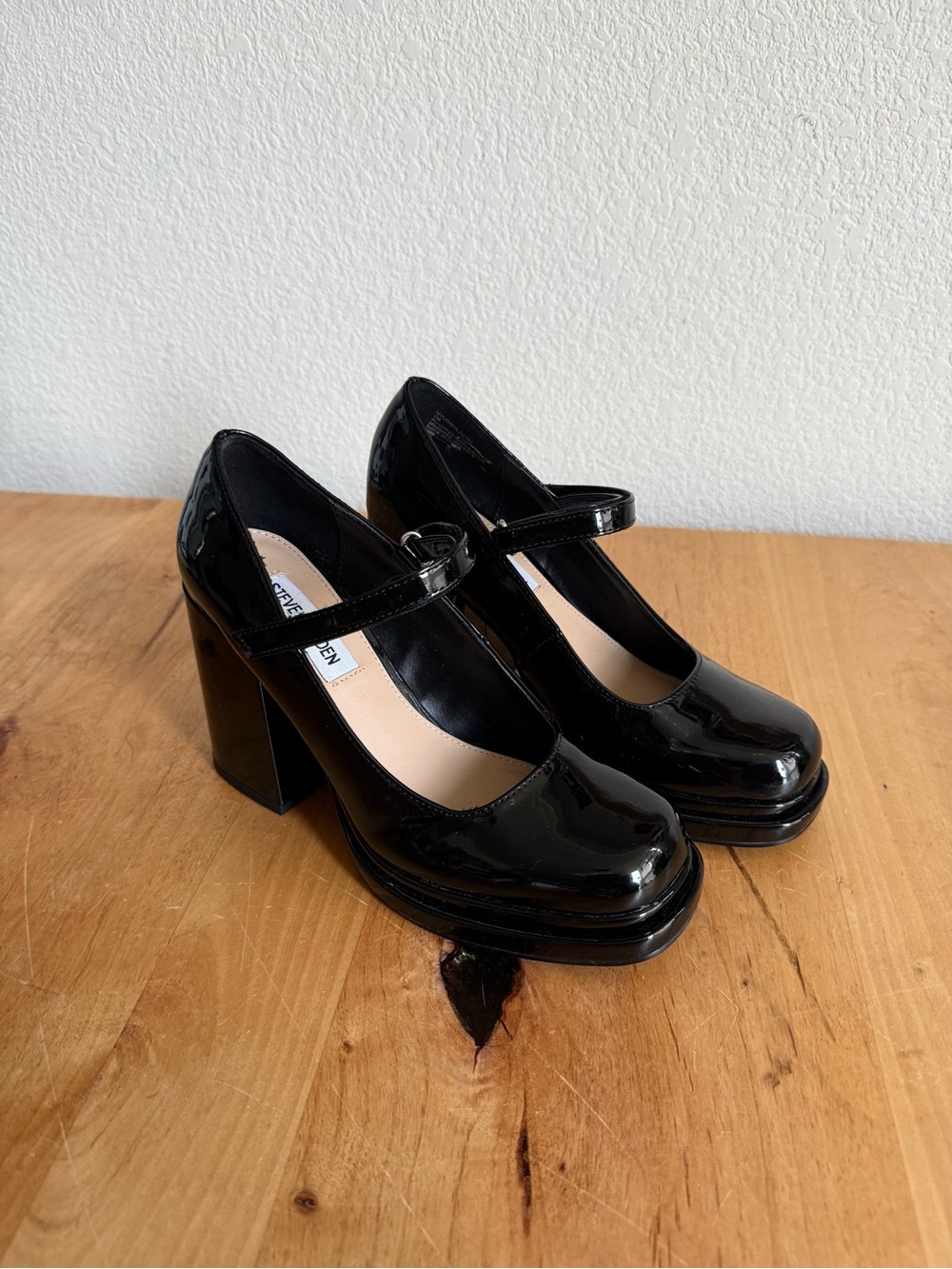 Black Patent Mary Jane Pump with Block Heel